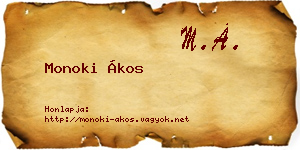 Monoki Ákos névjegykártya